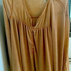 Henley comfy mustard colored top